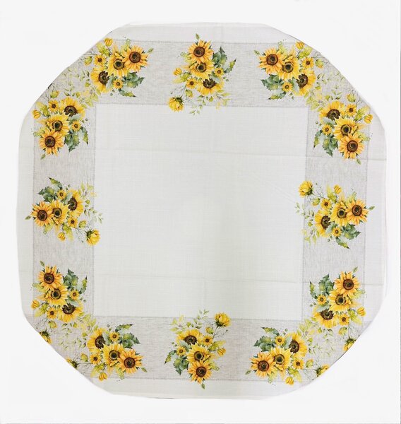 Tegatex Polyesterový ubrus - žlutobílé slunečnice Velikost: 40*90 cm