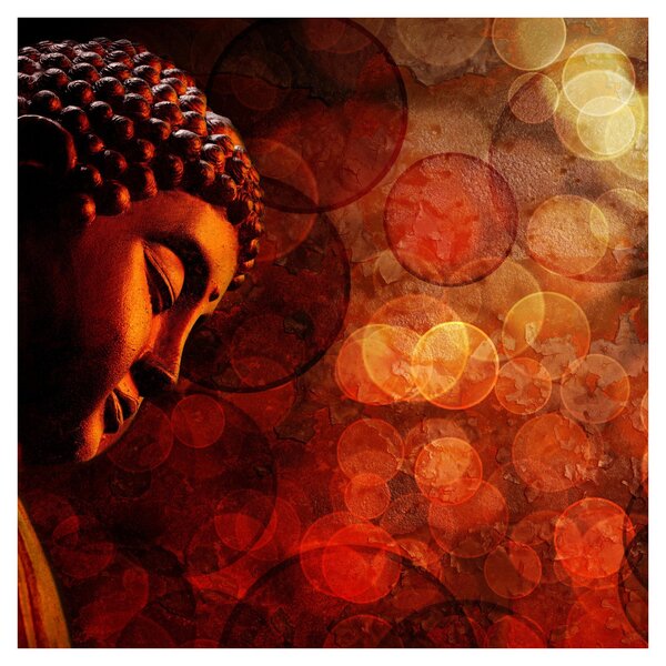 Obraz - Buddha v červených tónech (30x30 cm)