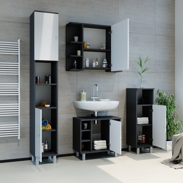 Koupelnová zrcadlová skříňka Vicco Fynn Antracit 79.6 x 64 cm, Model 30173