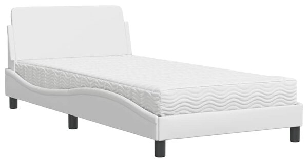 Postel s matrací Dover bílá 100 x 200 cm umělá kůže 3208358