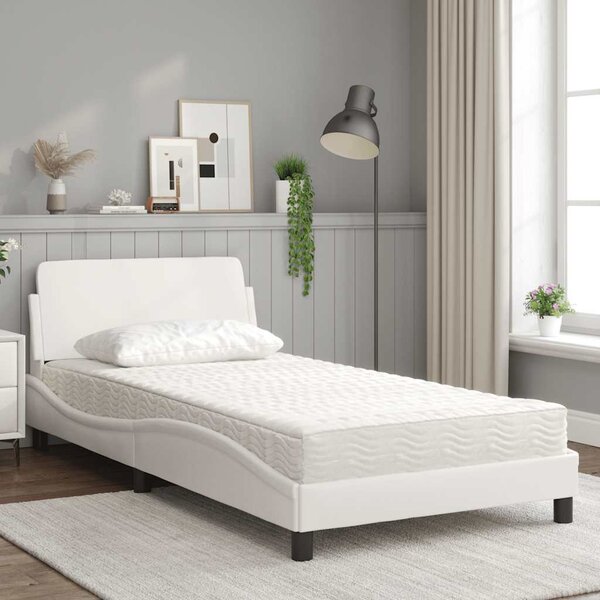 Postel s matrací Dover bílá 100 x 200 cm umělá kůže 3208358