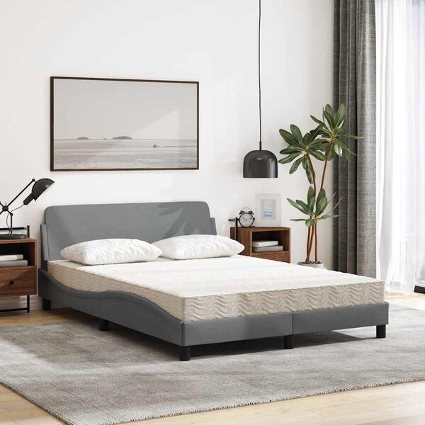 Postel s matrací Dover světle šedá 120 x 200 cm textil 3208364