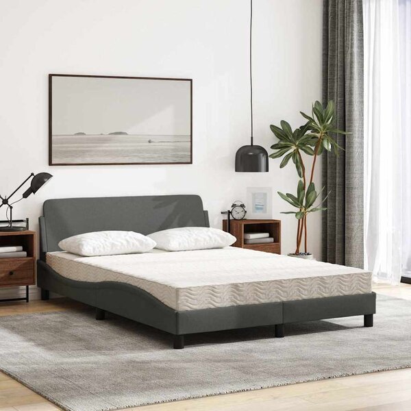 Postel s matrací Dover tmavě šedá 120 x 200 cm textil 3208365