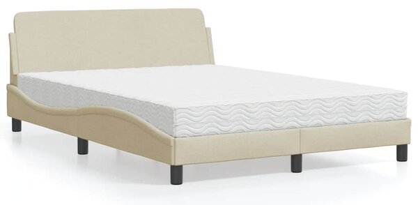 Postel s matrací Dover krémová 120 x 200 cm textil 3208369