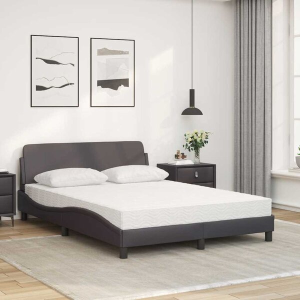 Postel s matrací Dover šedá 120 x 200 cm umělá kůže 3208380