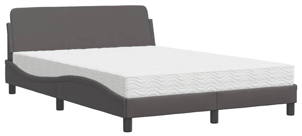 Postel s matrací Dover šedá 120 x 200 cm umělá kůže 3208380
