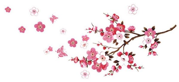 4Leaders Samolepka na zeď Sakura japonská třešeň 80×50 cm