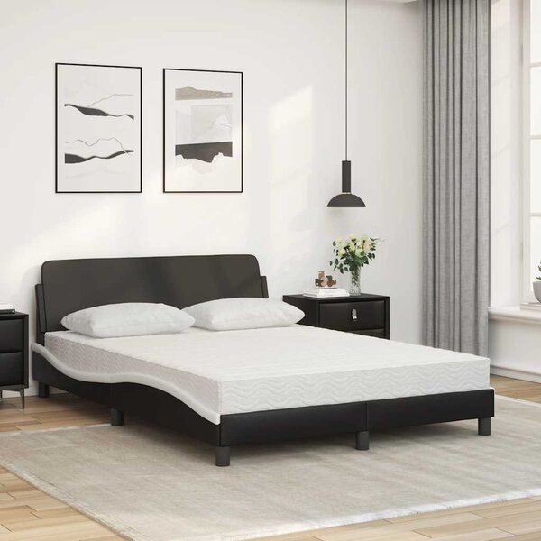 Postel s matrací Dover černá a bílá 120 x 200 cm umělá kůže 3208382