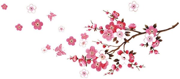 4Leaders Samolepka na zeď Sakura japonská třešeň 80×50 cm