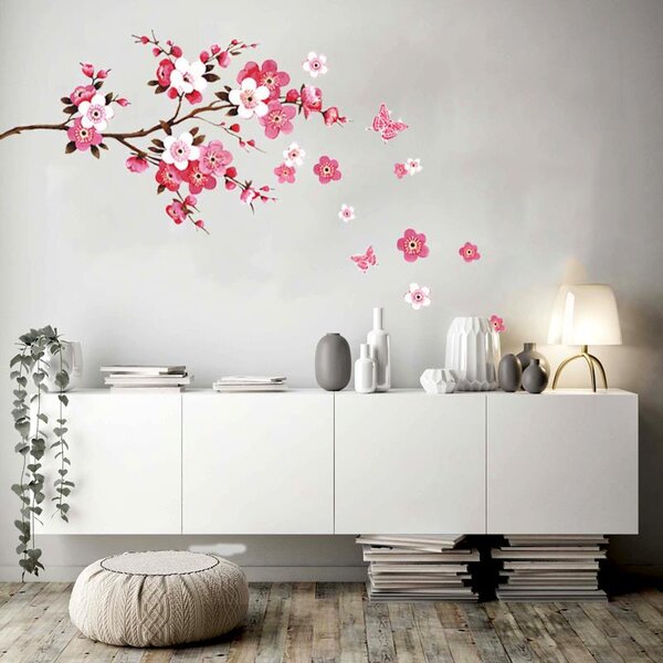 4Leaders Samolepka na zeď Sakura japonská třešeň 80×50 cm
