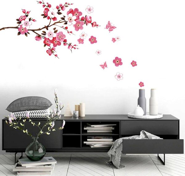 4Leaders Samolepka na zeď Sakura japonská třešeň 80×50 cm