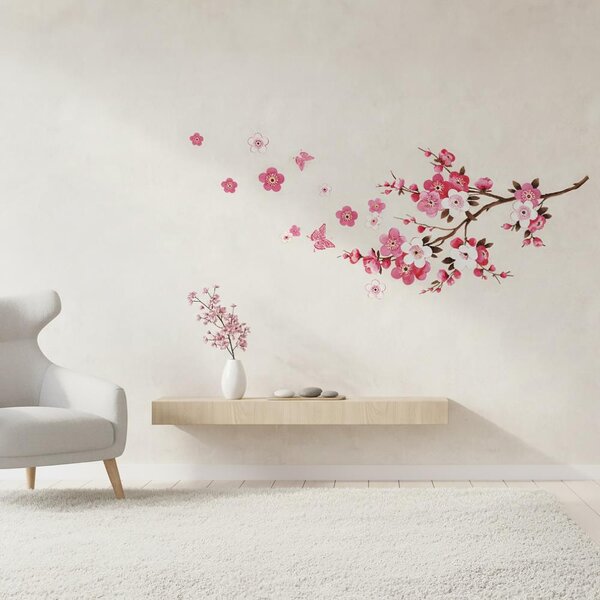 4Leaders Samolepka na zeď Sakura japonská třešeň 80×50 cm