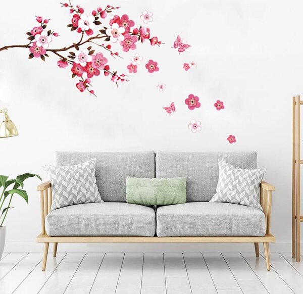 4Leaders Samolepka na zeď Sakura japonská třešeň 80×50 cm