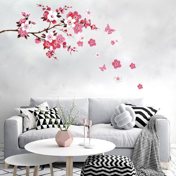 4Leaders Samolepka na zeď Sakura japonská třešeň 80×50 cm