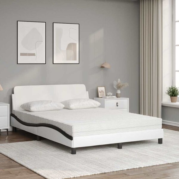 Postel s matrací Dover bílá a černá 120 x 200 cm umělá kůže 3208383