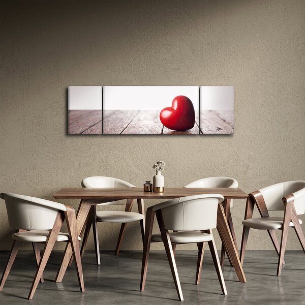 Obraz dřevěného srdce (170x50 cm)