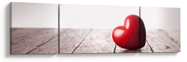 Obraz dřevěného srdce (170x50 cm)