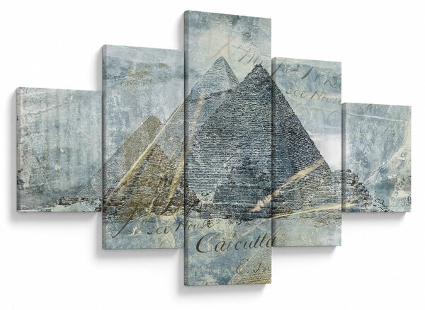Obraz - Pyramidy v modrém filtru (125x70 cm)