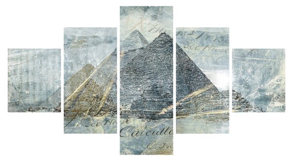 Obraz - Pyramidy v modrém filtru (125x70 cm)
