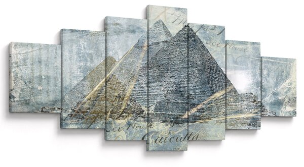 Obraz - Pyramidy v modrém filtru (210x100 cm)