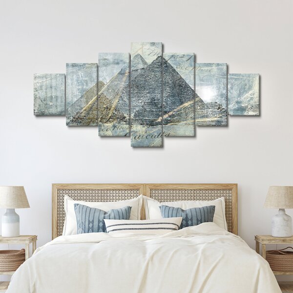 Obraz - Pyramidy v modrém filtru (210x100 cm)
