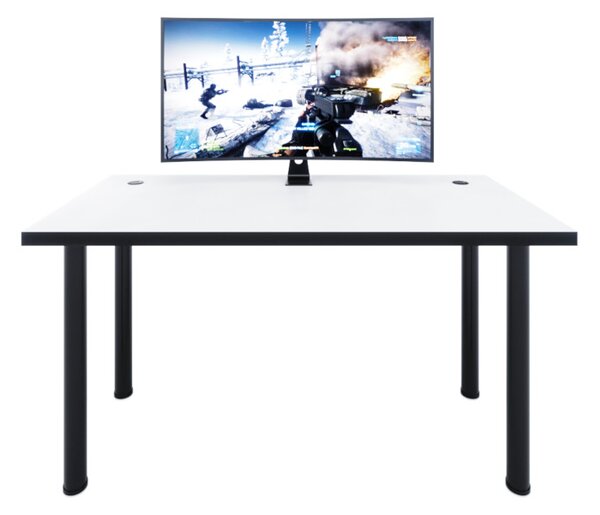 Počítačový herní stůl X1, 135x73-76x65, bílá/černé nohy