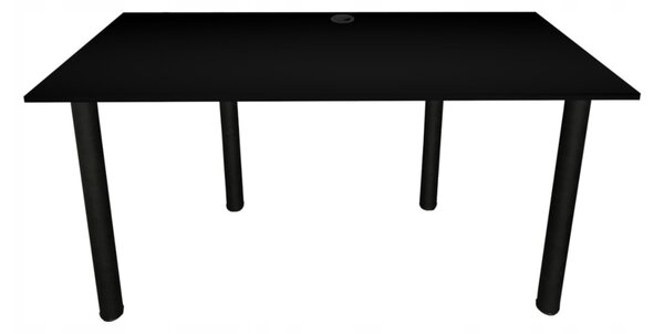 Počítačový herní stůl BIG, 160x73-76x80, černá/černé nohy + USB HUB