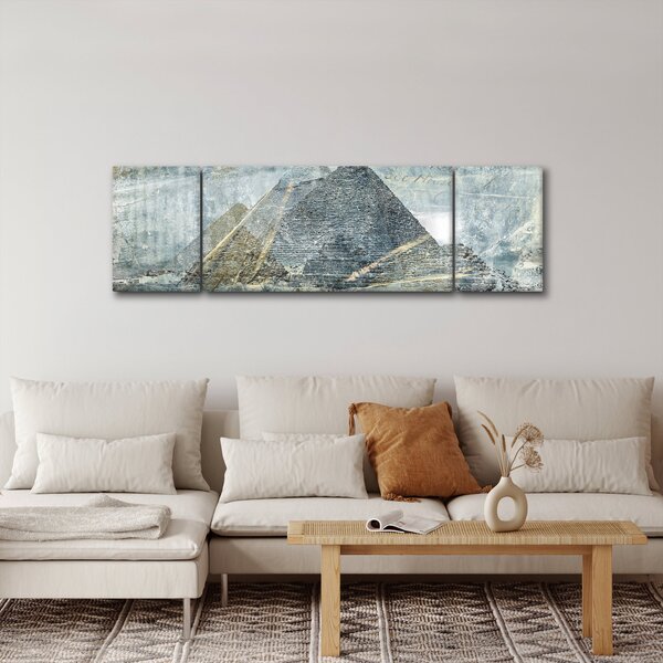 Obraz - Pyramidy v modrém filtru (170x50 cm)