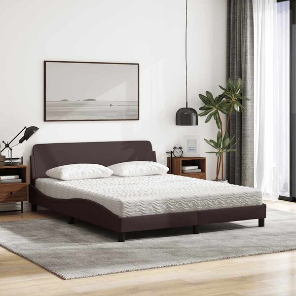 Postel s matrací Dover tmavě hnědá 160 x 200 cm textil 3208427