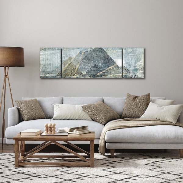 Obraz - Pyramidy v modrém filtru (170x50 cm)