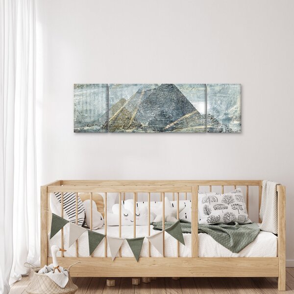 Obraz - Pyramidy v modrém filtru (170x50 cm)