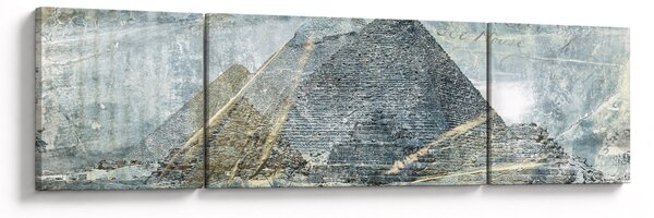 Obraz - Pyramidy v modrém filtru (170x50 cm)
