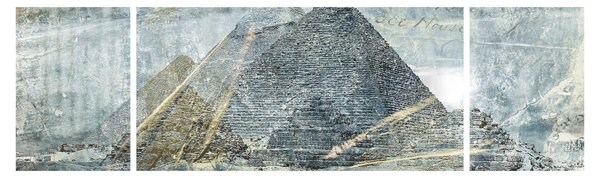 Obraz - Pyramidy v modrém filtru (170x50 cm)