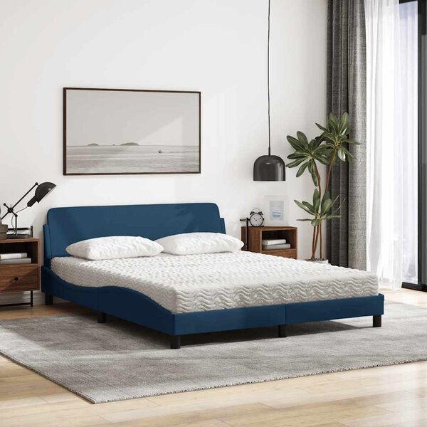 Postel s matrací Dover modrá 160 x 200 cm textil 3208430