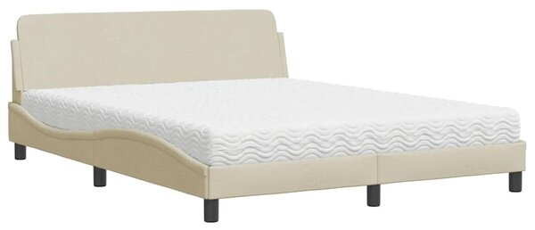 Postel s matrací Dover krémová 160 x 200 cm textil 3208429