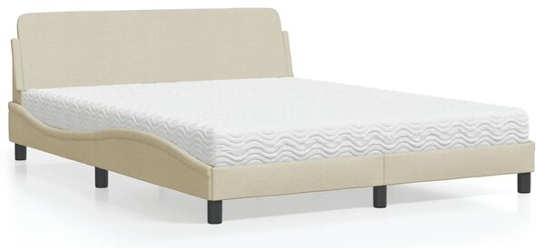 Postel s matrací Dover krémová 160 x 200 cm textil 3208429
