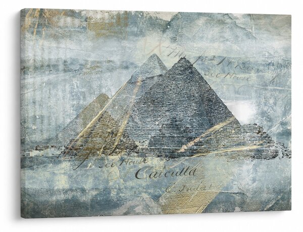 Obraz - Pyramidy v modrém filtru (70x50 cm)