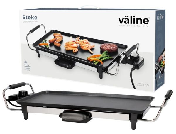 Stolní gril Väline Steke, grilovací plocha 45x25cm, 2000W, regulace teploty, 3 roky záruka