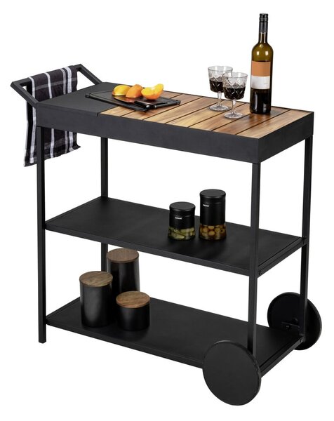 Servírovací stolek na kolečkách s deskou z akácie 40x80 cm Miro – Wenko