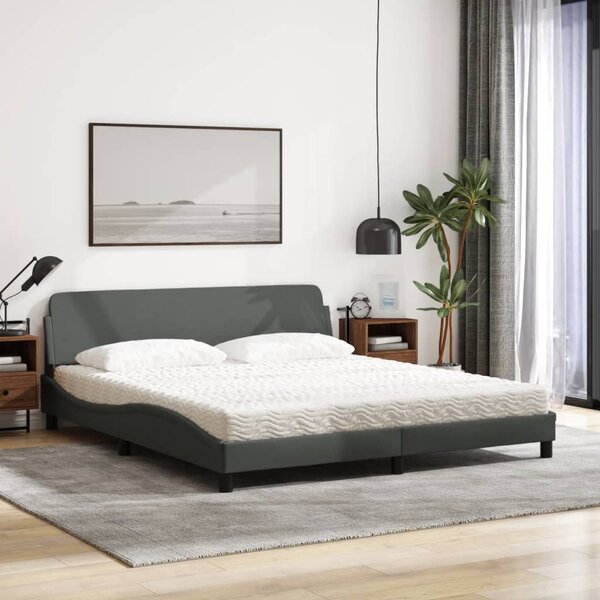 Postel s matrací Dover tmavě šedá 180 x 200 cm textil 3208445