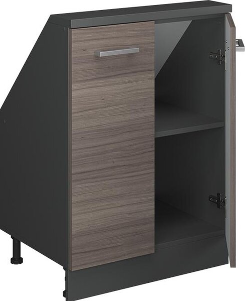 Kuchyňská skříňka pod šikmou střechu Vicco R-Line Ušlechtilá šedá 60 cm se 2 dvířky, Model 58252