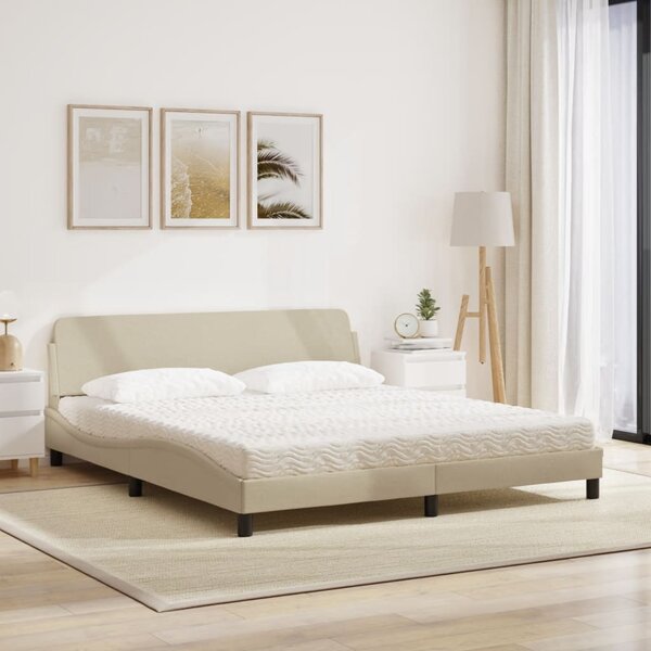 Postel s matrací Dover krémová 180 x 200 cm textil 3208449