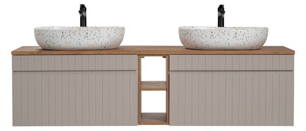 Koupelnová skříňka s umyvadlem a deskou ICONIC Cashmere DU180/1 | 180 cm