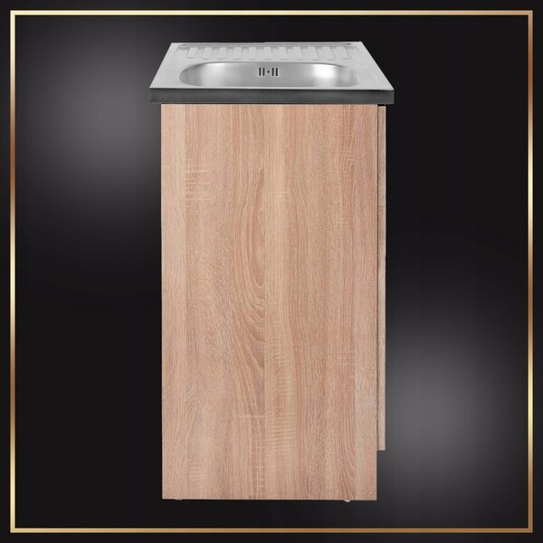 Stamar | Kuchyňská linka, s dřezem, dub Sonoma, kuchyňské spodní skříňky, 80 cm, se sifonem