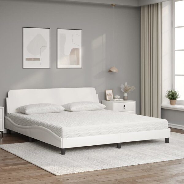 Postel s matrací Dover bílá 180 x 200 cm umělá kůže 3208458