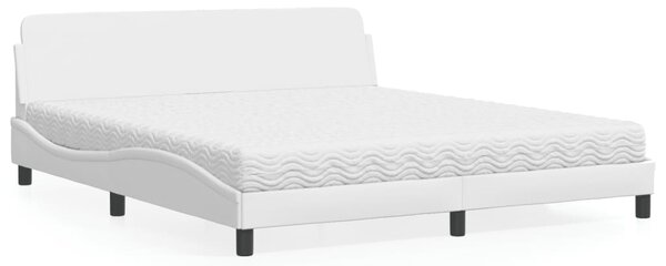 Postel s matrací Dover bílá 180 x 200 cm umělá kůže 3208458