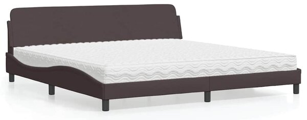 Postel s matrací Dover tmavě hnědá 200 x 200 cm textil 3208467