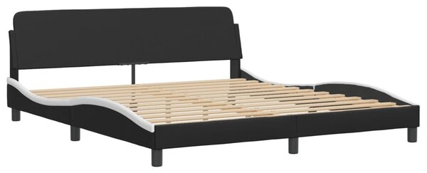 Postel Viana s matrací černá a bílá 180 x 200 cm umělá kůže 3208815