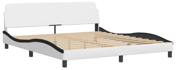 Postel s matrací Dover bílá a černá 180 x 200 cm umělá kůže 3208463