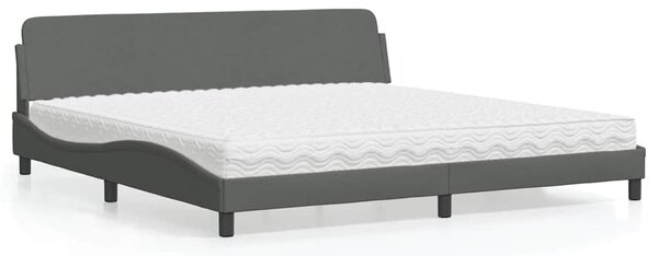 Postel s matrací Dover tmavě šedá 200 x 200 cm textil 3208465